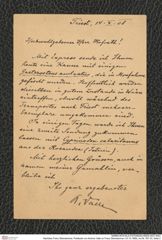 Nachlass Franz Steindachner, Postkarte von Antonio Valle an Franz Steindachner (14.10.1908), Inv.Nr. 557.03, Seite 2